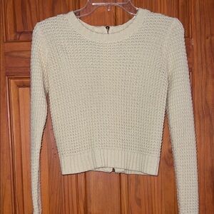 La Hearts Cream Knit Long Sleeve Sweater